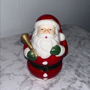 Jolly Santa Claus Holiday Figurine - Red, White, Green, Gold